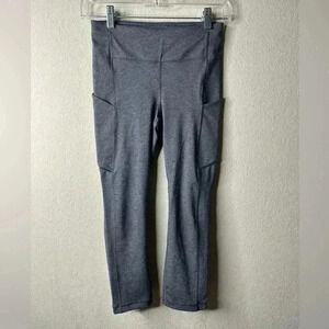 Lululemon Speed Up Crop 22” Heathered Black Sz 4